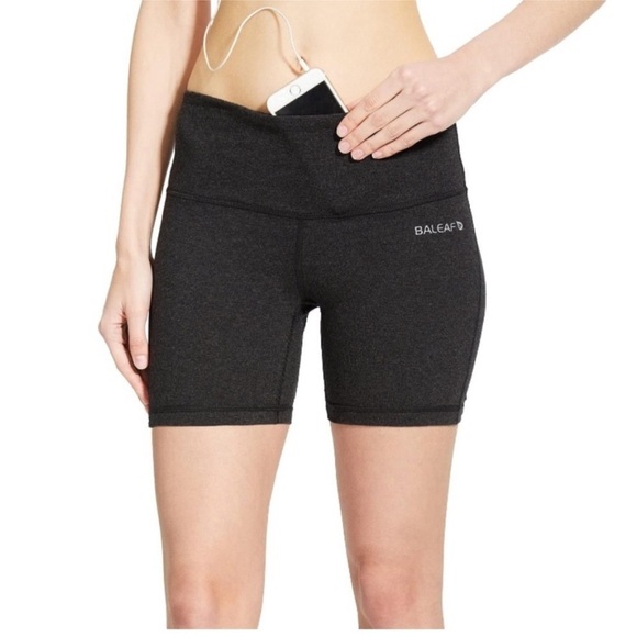 BALEAF High Waist Biker Shorts Yoga Running  Workout Gym size XS gray NWT - Picture 1 of 12